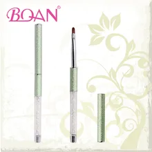 BQAN 2016 New Design Wrinkle Handle With Diamond Inside Oval Imported Nylon Hair Nail Art Gel Brush Pure Color Free Shipping