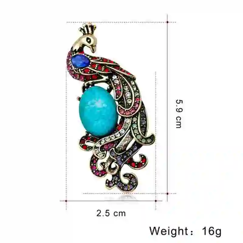 Винтажные Свадебные Заколки, ювелирные изделия, броши, разноцветные стразы, синий павлин, брошь, Прямая поставка