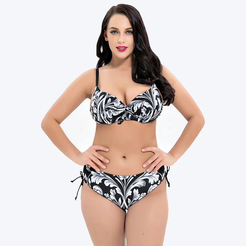 

Women Push Up Bikini Set Plus Size Swimwear Retro Print Bathing Suit Bikinis 2019 Mujer Swimsuit Summer Maillot De Bain Femme