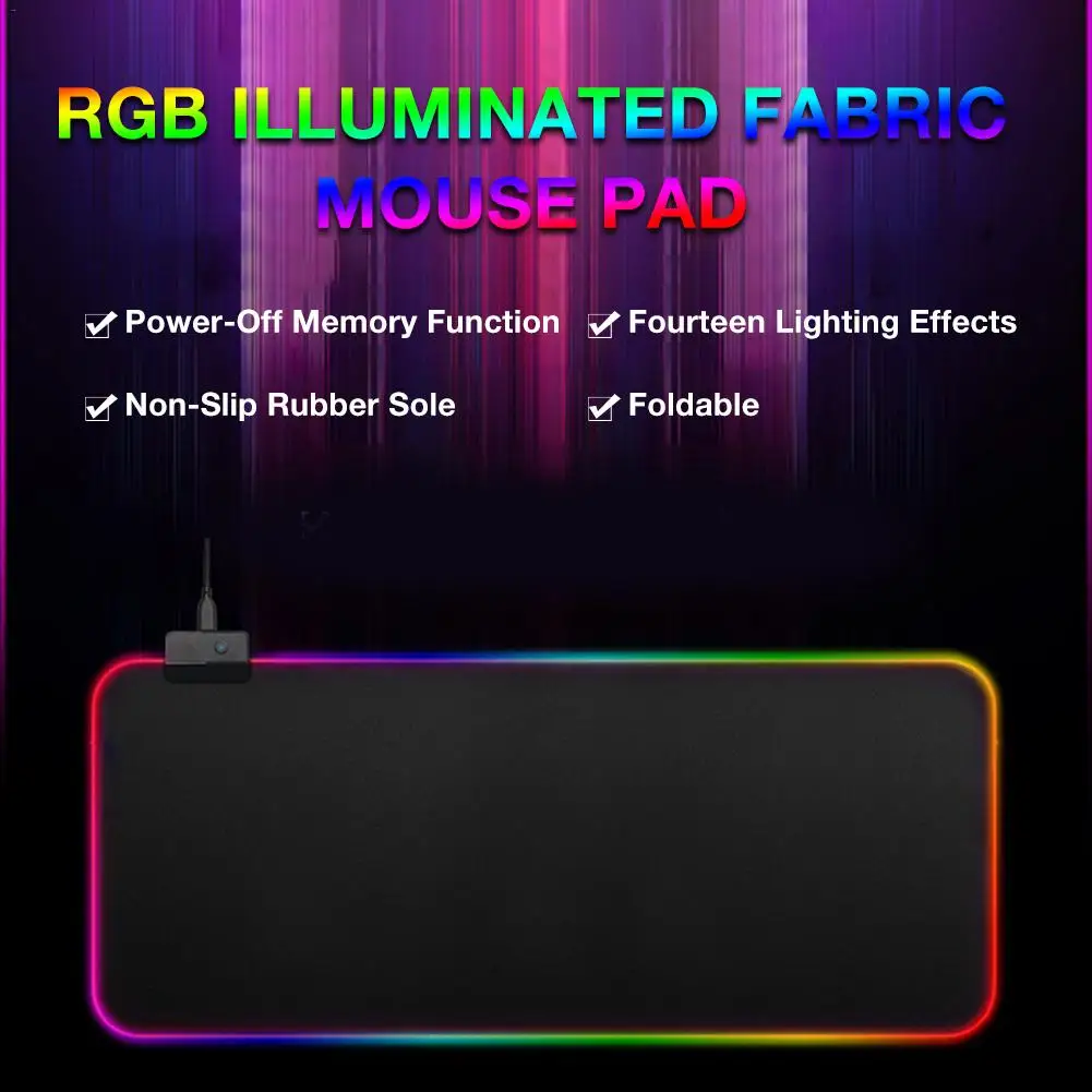 Новейший RGB красочный игровой коврик для мыши большой коврик для мыши геймер светодиодный компьютерный коврик для мыши большая мышь коврик стол для компьютера игровой коврик с подсветкой