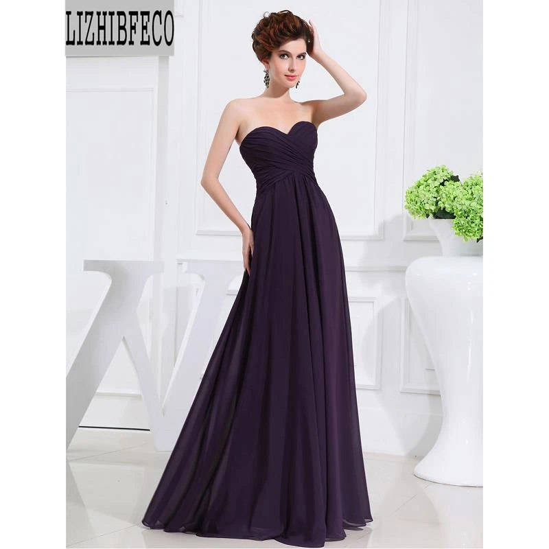 

Black Chiffon Floor-Length Strapless Sleeveless Sweetheart A-line Formal Evening Dresses Custom made
