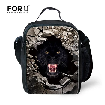 

Stylish Fashion Lunch Bag For Men Kids Boys Cool Wolf Tiger Students Picnic Food Box Bags Kids Portable Travel Lancheira Termica