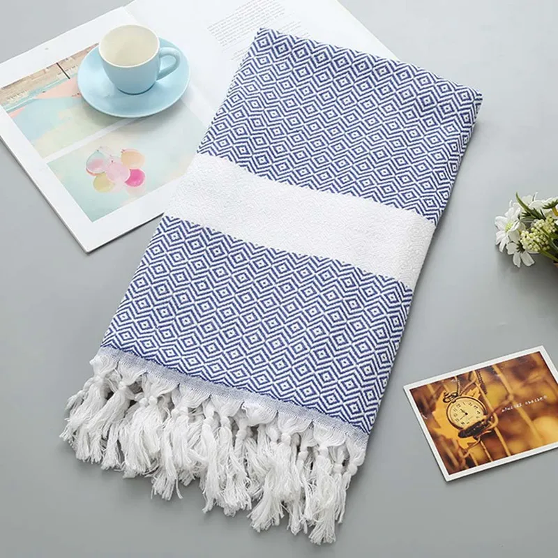 

100X180cm Turkish Hammam Cotton Bath Towel Gift Spa Gym Yoga Beach