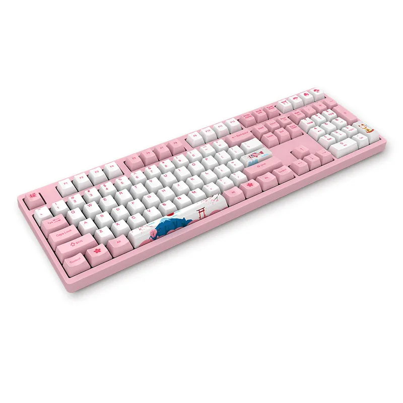 Механическая игровая клавиатура AKKO 3108 V2 108 клавиша PBT Keycap AKKO Розовый Переключатель тип-c Проводная Механическая игровая клавиатура