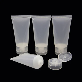 

20pcs Plastic Soft Emballage Tubes Face Hand Cream Cleanser Packaging with Flip Cap 30ml Clear Glossy Empty Travel Bottle Tube