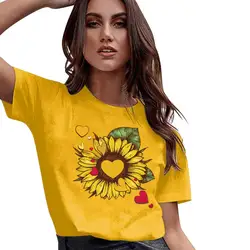 Женская футболка с принтом подсолнуха летняя футболка с графическим принтом женская футболка женская уличная забавная футболка poleras mujer