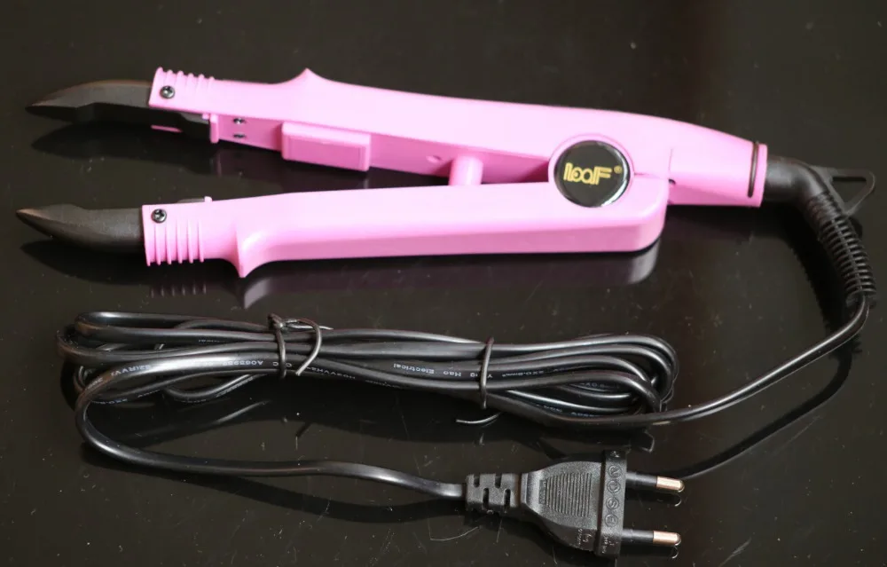 super quality beautifull pink color FLAT PLATE Fusion Hair Extension Keratin Bonding Tool Heat Iron hair connector