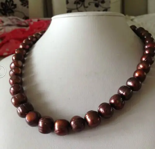 

FREE SHIPPING HOT sell new Style >>>> HUGE 18"12-13MM NATURAL SOUTH SEA GENUINE CHOCOLATE PEARL NECKLACE LUSTERHU