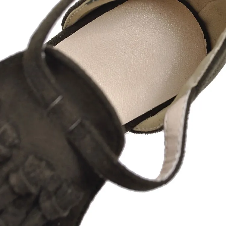 Женские босоножки Новая модная летняя обувь с открытым носком и пряжкой женская обувь с кисточками на платформе и высоком каблуке 33-39