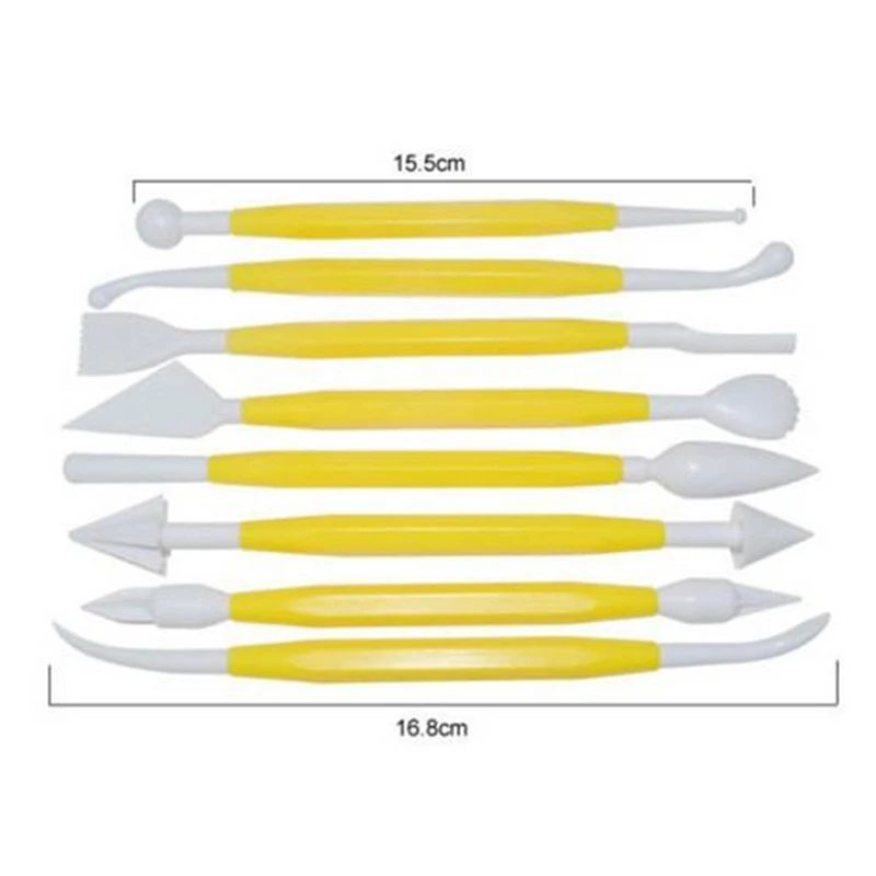 Urijk 8 шт./лот помадка для украшения торта ручка кисти плесень глиняный наконечник набор инструментов для вырезания торта моделирование DIY Sugarcaraft инструменты для украшения