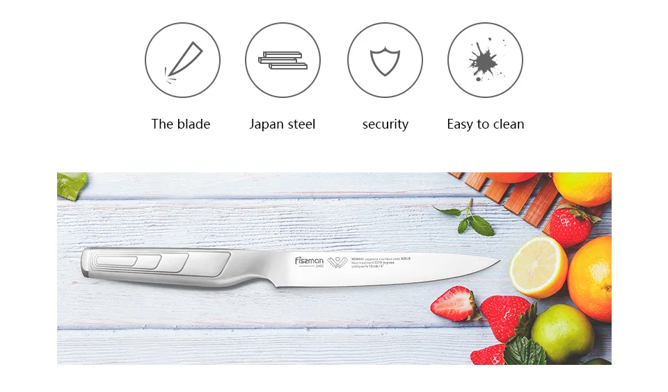 FISSMAN 5 дюймов Универсальный нож серии Nowaki японские кухонные ножи из нержавеющей стали 420
