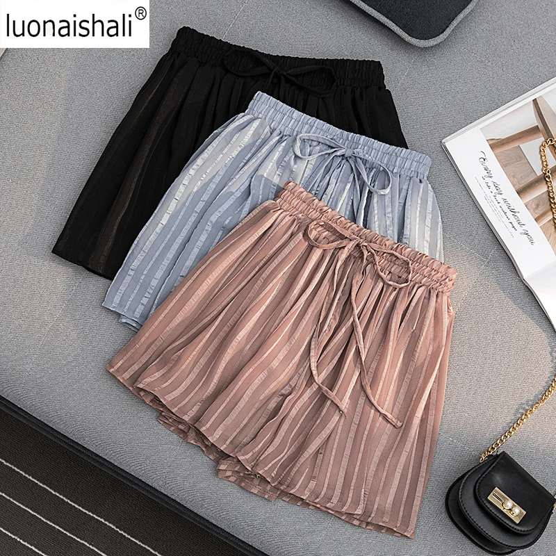 

Casual Women Shorts High Waist Short Beach New Style Hot Wrap Stripped Spliced Women Lady Sexy Summer plus size 4xl Shorts