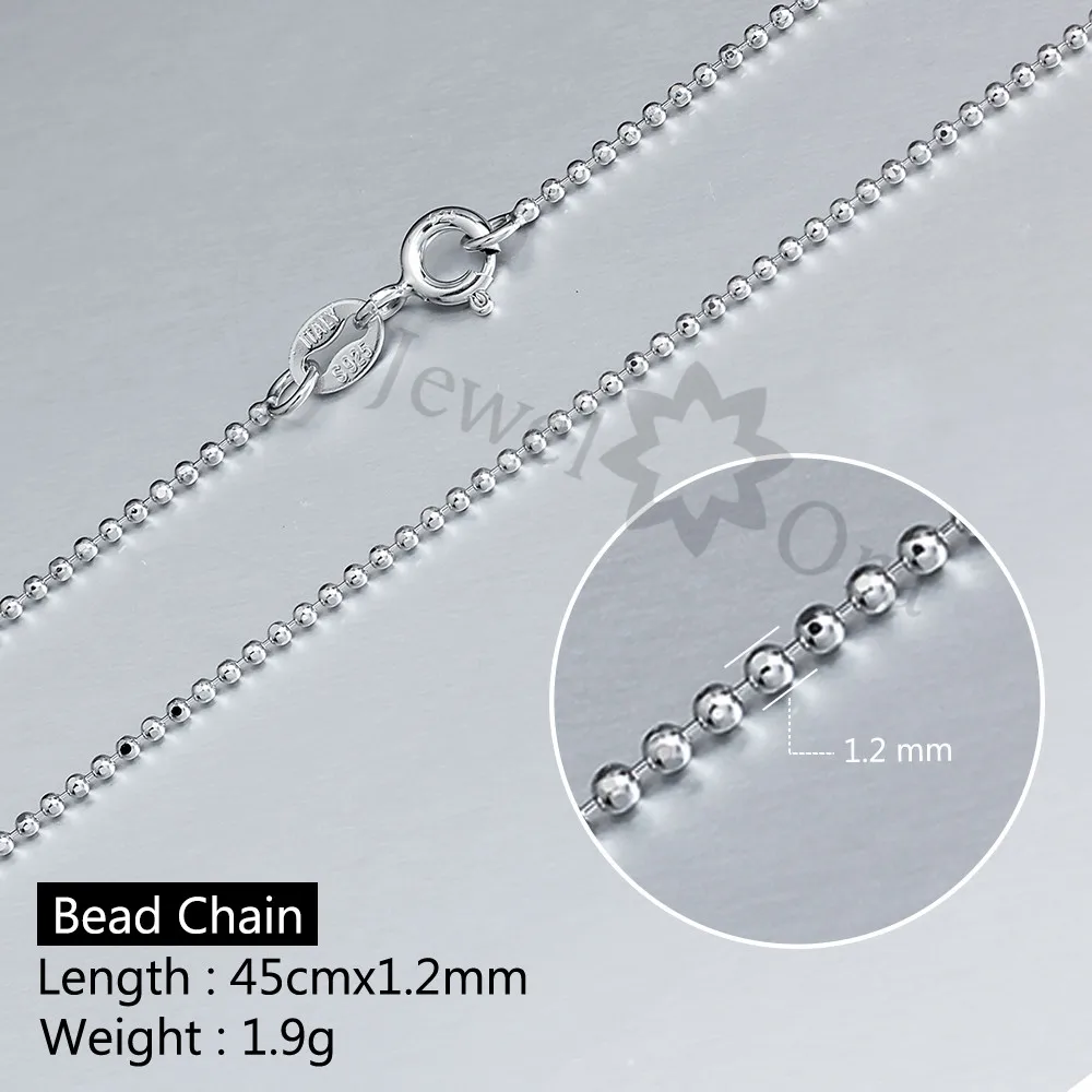 Beads Chain 925 Sterling Silver Necklaces For Women 45cm / 50cm Necklaces & Pendants Best Gift (JewelOra NE101887)