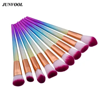 

Gradient Color Makeup Brush 9Pcs Professional Cone Rainbow Handle Makeup Brushes Cosmetics Blusher Powder Blending Smooth Brush