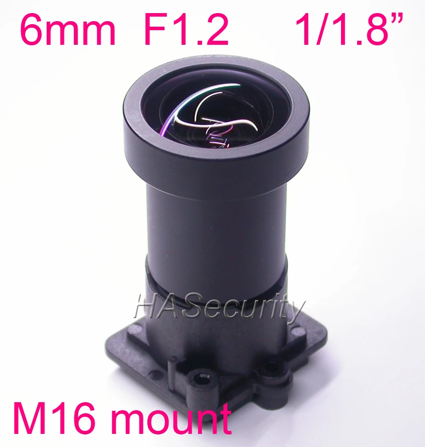 

Star Light F1.2 aparture 6mm LENs 2MP 1/1.8" format for image sensor IMX327,IMX307,IMX290,IMX291 camera PCB board module