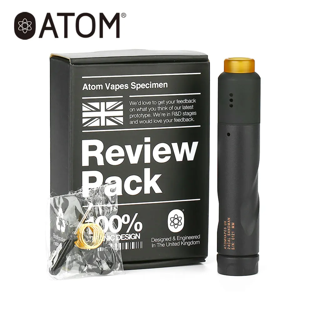 

Original Atomvapes Sandman Mech Kit with With A Sandman Mech MOD & A Njord RDA Dual-post Large Clouds E-cig Kit VS Saber