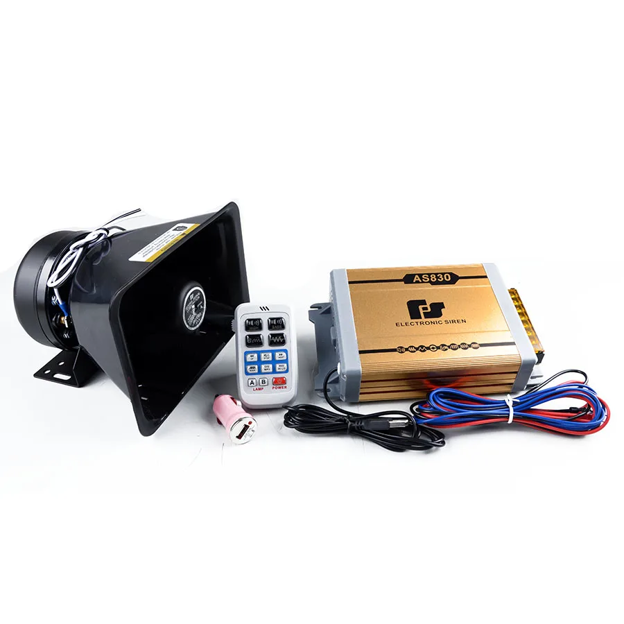 200W Car Alarm Siren Gold AS830 11 Tone Loudspeaker Horn Wireless