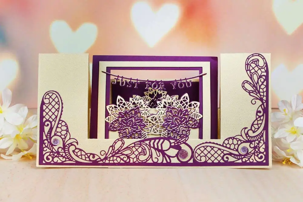  Swovo Homemade Vine corner Flower Embossing Die Metal Cutting Dies Stencil DIY Scrapbooking Paper A - 32952685636