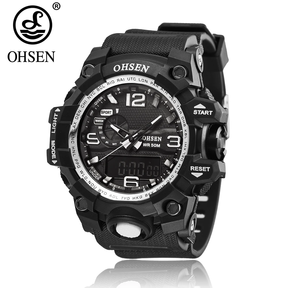 Оригинальные мужские спортивные часы OHSEN аналоговые цифровые кварцевые