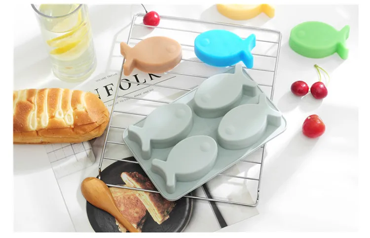 Fish Silicone Mold for Fondant 4 Grid Bird Molds for Cake Ice Cube Molds 750 (5)