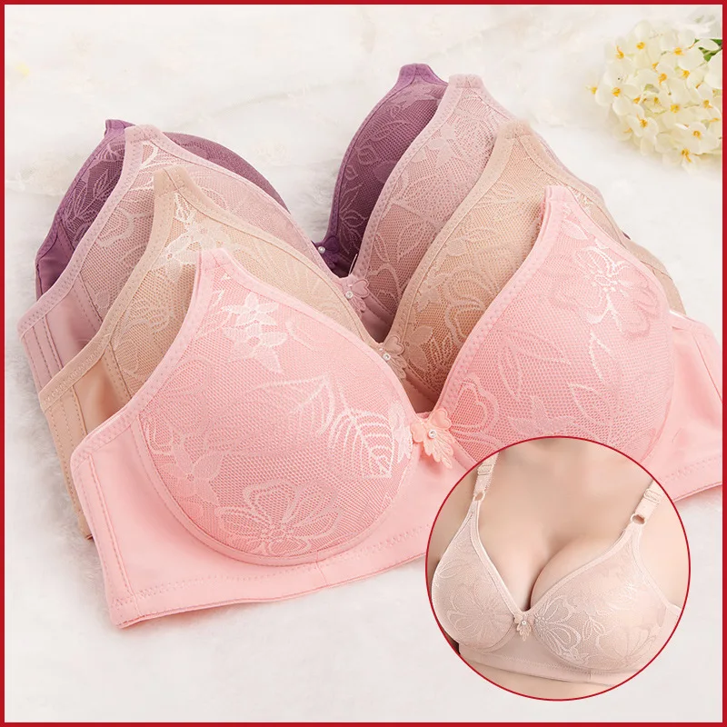 

Mozhini spring summer thin women plus size sexy bra Luxucuy Ultra Thin Women B C super Push Up Bra big size No Rims seamless bra