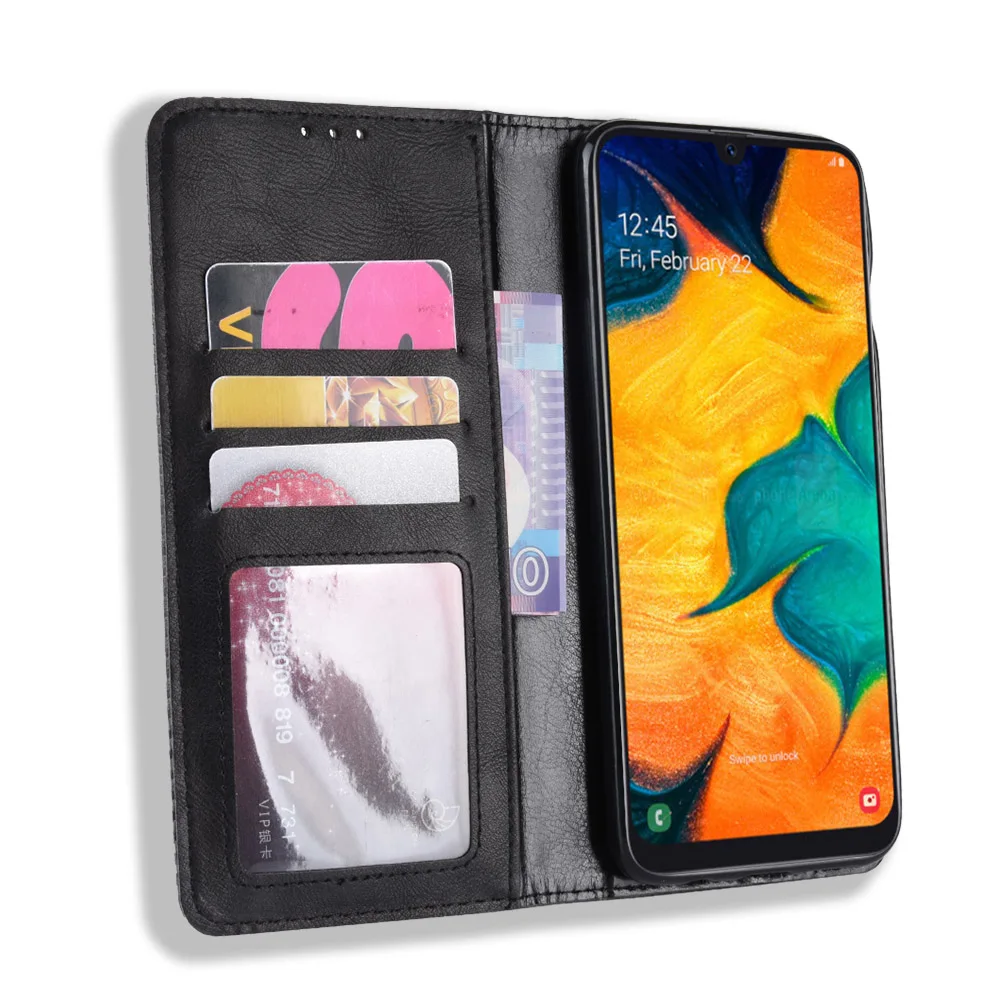 Samsung Galaxy A30 Retro leather flip case_6