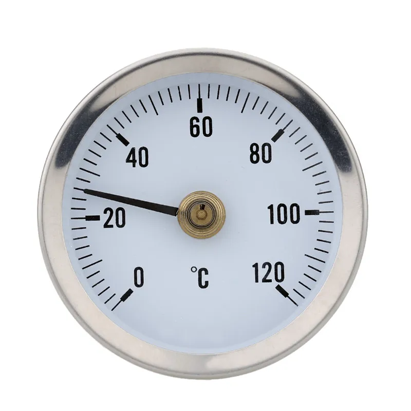 1 шт. 0-120 биметалл нержавеющая сталь поверхности трубный термометр Clip-on Температура Датчик с пружиной