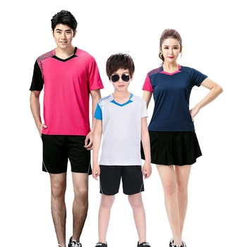 

Adsmoney Adult/Children dry-cool Tennis shirt Skirts Suit tennis feminino, Men/Women Table Tennis shirts , Tennis wear shirt
