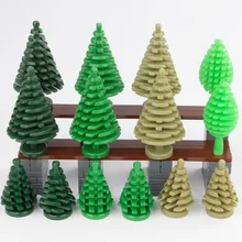 DIY город военный аксессуар Рождественская Елка зеленая трава строительные блоки садовые растения блоки кирпичи игрушки для детей