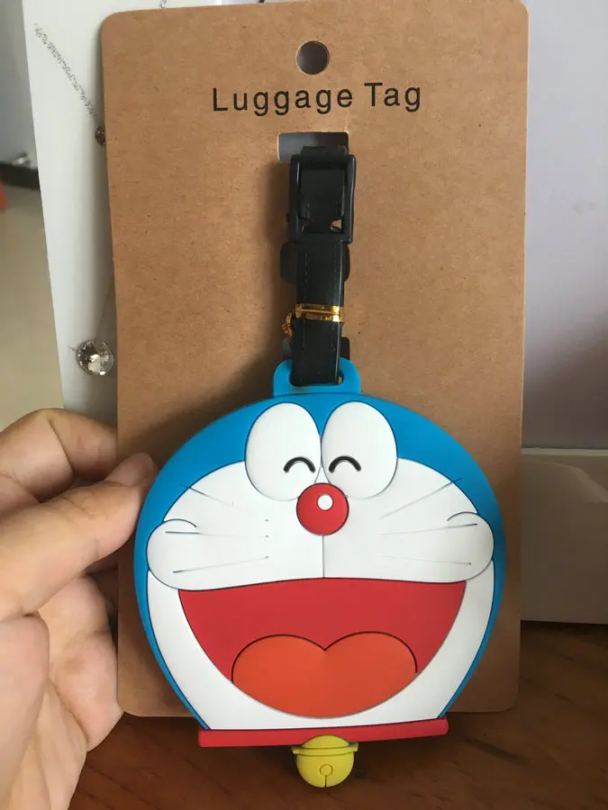 Handmade PVC Cartoon Cute Luggage Tag Doraemon Travel Accessories Suitcase ID Address Holder Baggage Boarding Tag Portable Label
