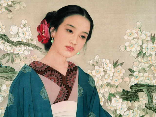 Tradisional Cina Lukisan Pemandangan Landscape Gambar Vintage Poster Potret Keindahan