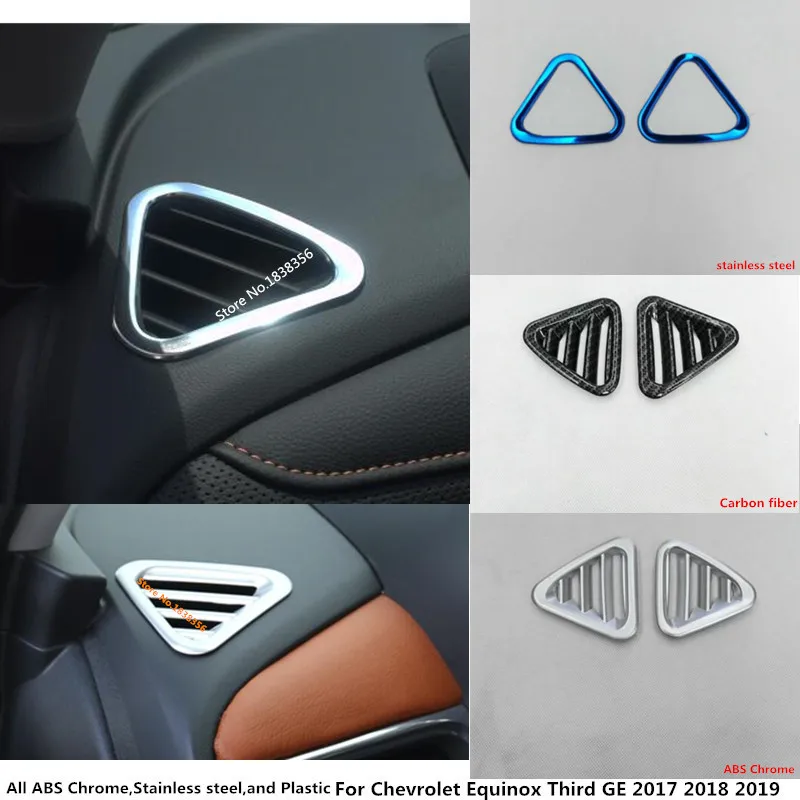 

Top Car styling cover garnish detector trim front Air condition Outlet Vent 2pcs For Chevrolet Equinox Third GE 2017 2018 2019