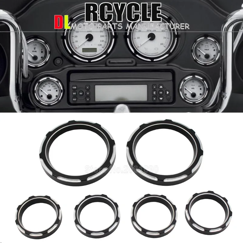 Buy Motorcycle 4" Speedometer 2" Gauge Burst Bezel Kit