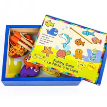 1 Набор доска для рыбалки деревянная многофункциональная морская Краб черепаха головоломка с рыбой Дошкольное магнитное рыболовное игрушка для детей игрушки
