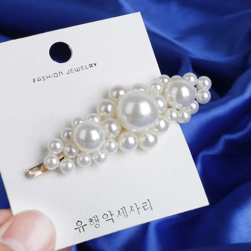 6Pcs Women Stylish Metal Full Pearl Hairpins Lady Simple Hair Clips Barrettes Headwear Hair Styling Tools Accessories 6 Styles