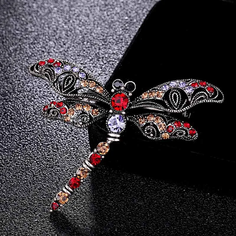 

Zlxgirl jewelry Kawaii Antique Silver Vintage Dragonfly Brooch Pins For men's gifts women Kids Scarf Clothes Hat Accessories