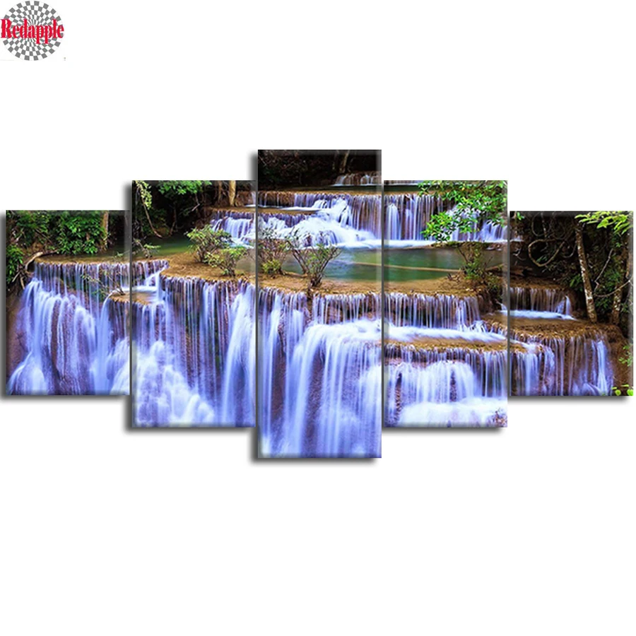 

Full 5D Diy Daimond Painting Cross-stitch Waterfall Multi-picture square Round Rhinestone Painting Embroidery mosaic Landscape
