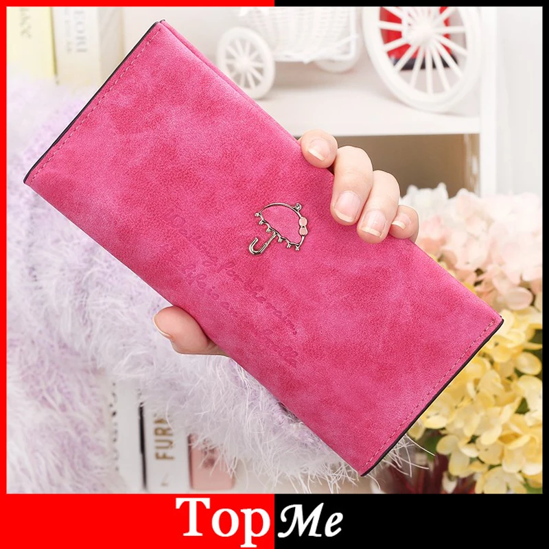 

Women Wallets Cute Unbrella Brand Lady Handbags Cards ID Holder Clutch Purse Retro Matte PU Leather Woman Wallet Moneybags Burse
