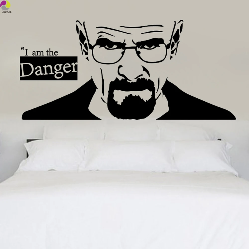 Breaking Bad Wall Sticker Kitchen Bedroom I Am The Danger Quote Wall Decal Kids Room Living Room Vinyl Home Decor Art Mural (2)