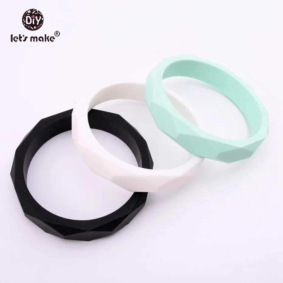 

Let's make Baby Teether Silicone Nursing Bracelet Silicone Bangle 2pc Teething Baby Teether Hand Held marble for Babies Teether