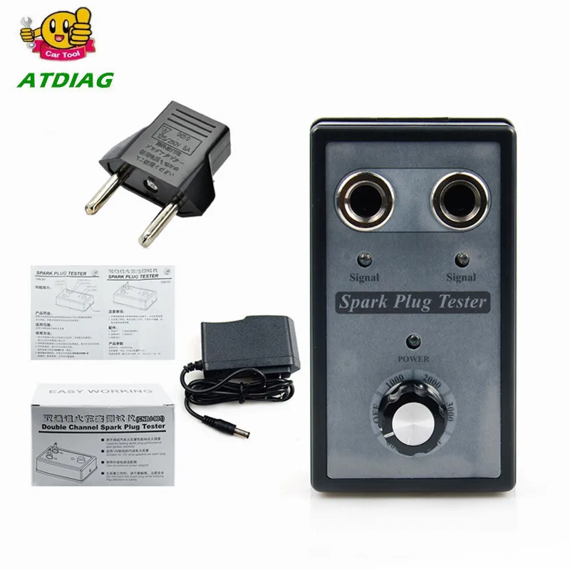 

Car Spark Plug Tester with Adjustable Double Hole Detector Ignition Plug Analyzer