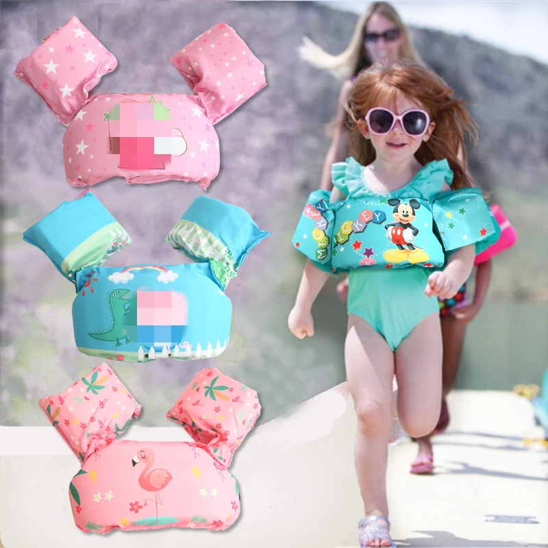 

2019 Baby Swimming life jacket Cute Animal Print Armpit Inflatable Swim Circle Float Safety Training Ring Swimming Circle
