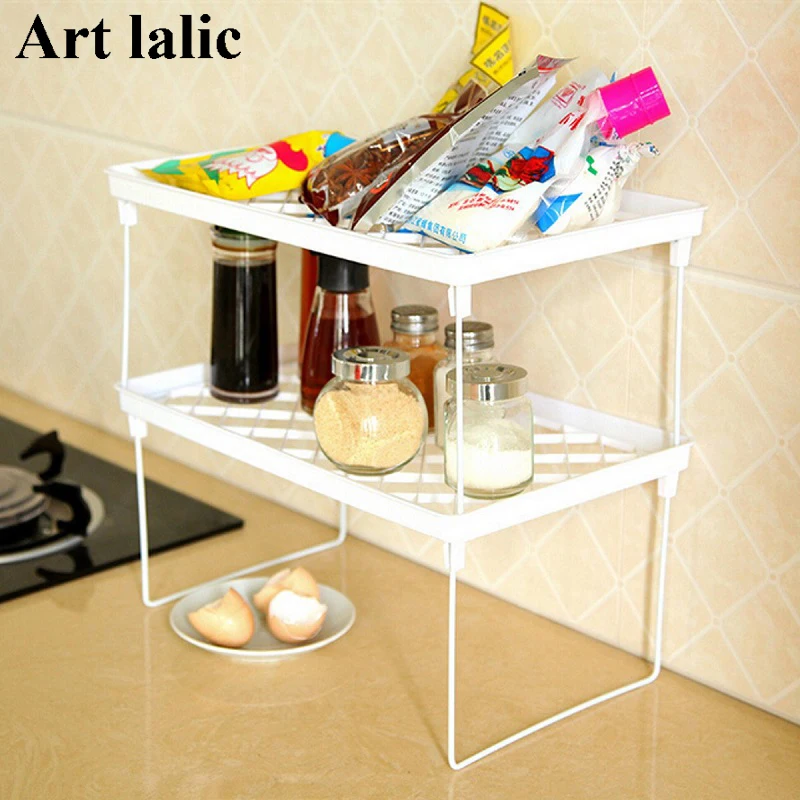 

Multi Layer Shelf Snap Type Plastic Foldable Storage Racks Kitchen Shelving Holders Multi Use Organizer Organizador