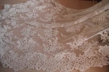 

high end bridal lace fabric, high quality combination fabric with bead cord lace for bridal wedding dress, 2 yards/lot, DZF005