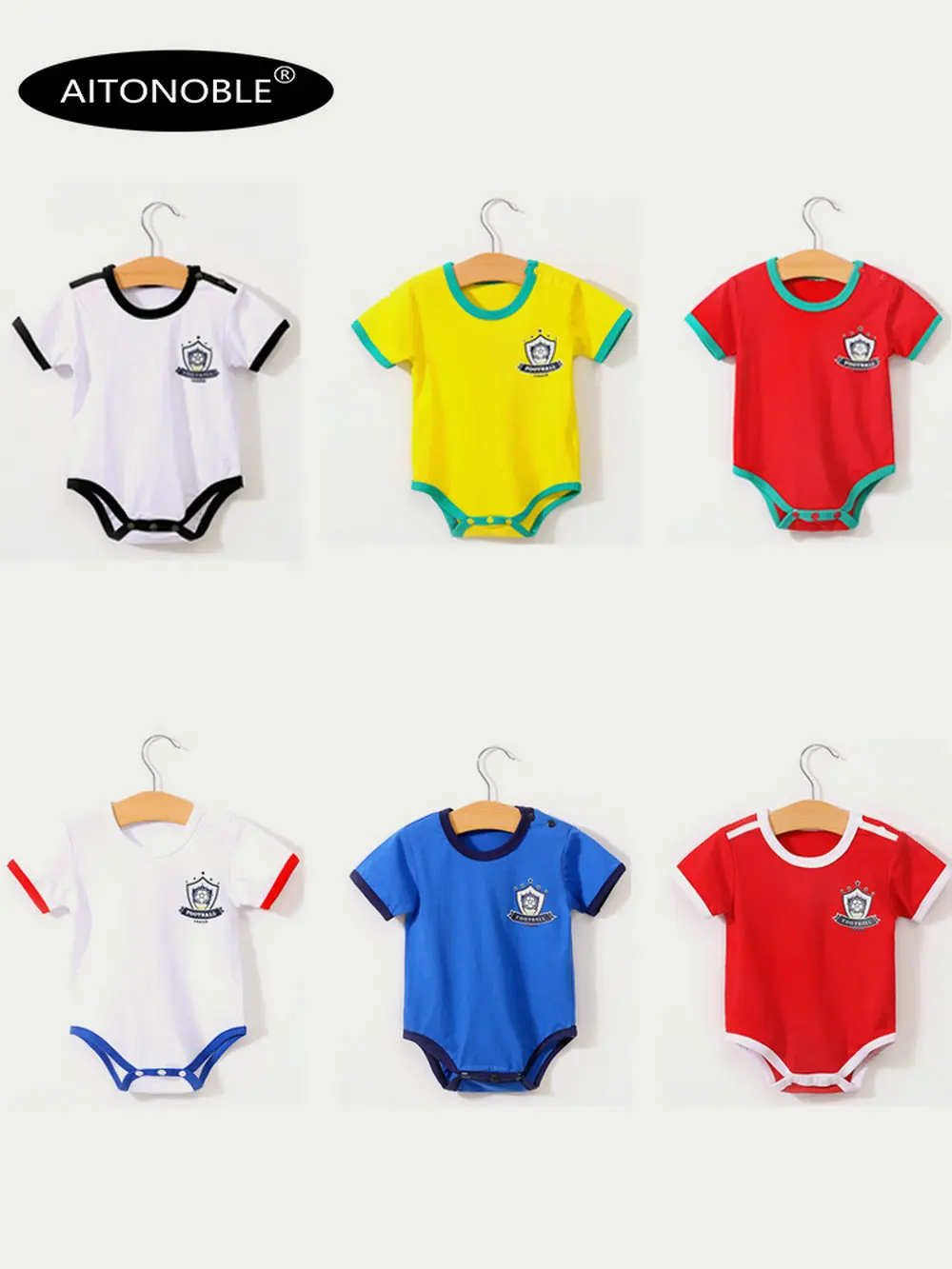 

2019 Aitonoble Baby Bodysuit Summer 100% Cotton Jersey Short Sleeve Footable Ha Clothes Newborn Baby Jumpsuits Infant Clothes
