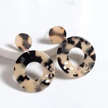 

Fashion Double Circle Earrings Hollow Acetate Board Acrylic Women Eardrop Small Cute Simple Wedding Bride Accessory oorbellen