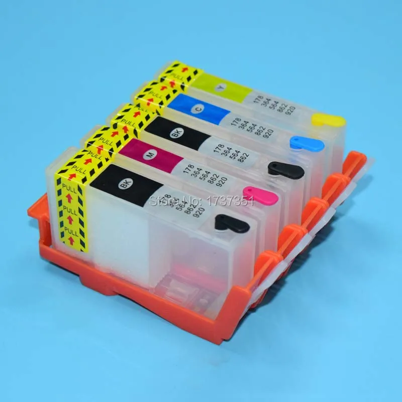 

With Auto Reset Chip For HP 564 refill ink cartridge for HP 7510 B8550 C5380 C6375 C6380 D5460 printer 5 color