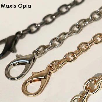 

1PC Handbag Metal Chains Purse Chain With Buckles Shoulder Bags Straps Handbag Handles Bag Parts & Accessories 5 mm Metal Chain