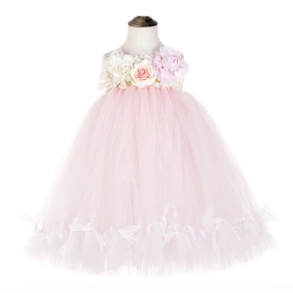 Cute Flower Girls Wedding Unicorn Baby Clothes Teenage Sleeveless Lol Dress for Girl Pink Tulle Lace Bowknot Tutu Dress Vestido (3)