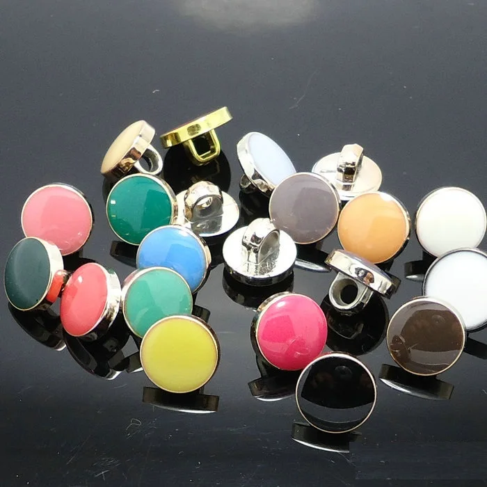 

Free shipping 50pcs/lot 10mm diameter Beautiful candy color resin button quality chiffon material shirt button